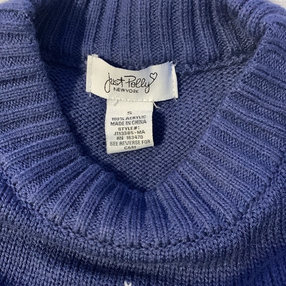 Just Polly Navy Blue Size Small Sweater - Picture 3 of 4